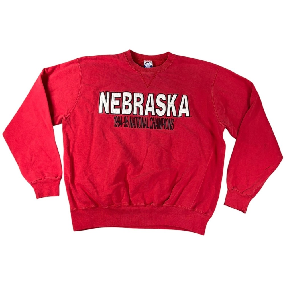 Vintage Champion Nebraska 1994-95 National Champions Sweatshirt Red XXL